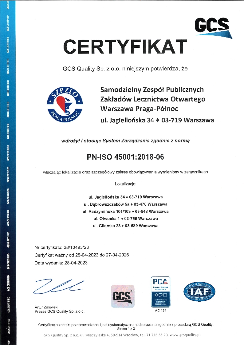 Certyfikaty Iso 9001 27001 14001 Ohsas 18001 Portal Szpzlo Warszawa Praga Północ 7610